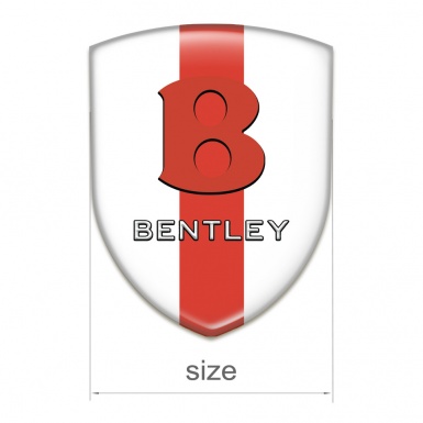 Bentley Car Accessories Badge White with Red Band base Red Logo 
