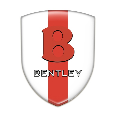 Bentley Car Accessories Badge White with Red Band base Red Logo 