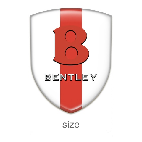 Bentley Car Accessories Badge White with Red Band base Red Logo 
