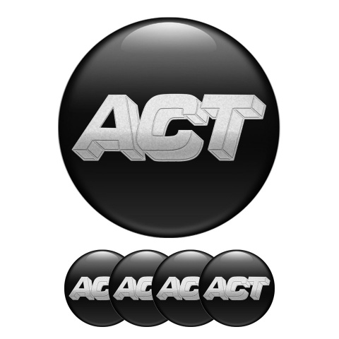 ACT Wheel Emblem for Center Caps Black Grey Logo