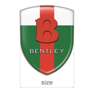 Bentley Self Adhesive Car logo Emblem Green White wit Red Band base Red Logo 