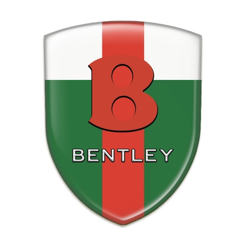 Bentley Self Adhesive Car logo Emblem Green White wit Red Band base Red Logo 