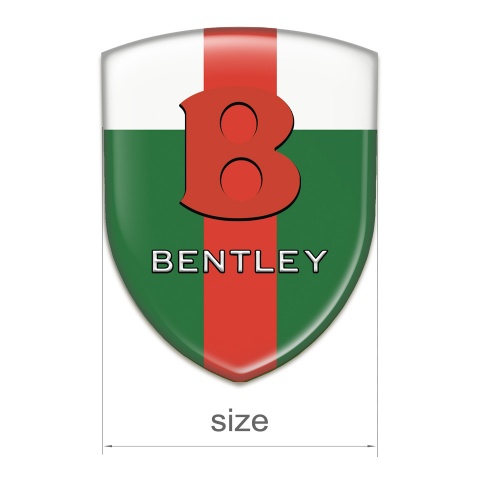 Bentley Self Adhesive Car logo Emblem Green White wit Red Band base Red Logo 