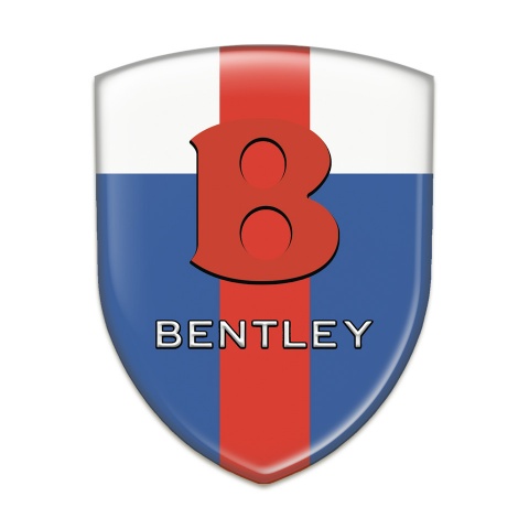 Bentley Car Interior Badge Blue White with Red tape Base Red Logo Style 