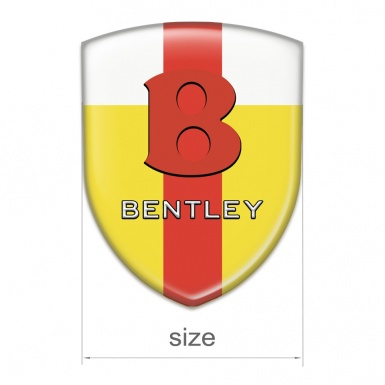 Bentley Silicone Car Decal Badge Yellow White with Red tape Base Red Logo style 