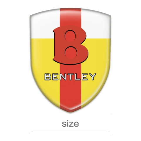 Bentley Silicone Car Decal Badge Yellow White with Red tape Base Red Logo style 