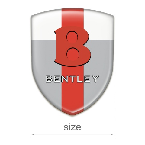 Bentley Silicone Badge Gray White with Red Tape Base Red Logo Style 