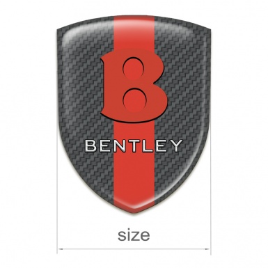 Bentley Auto Emblem Carbon with Red Tape Base Red Logo Style 