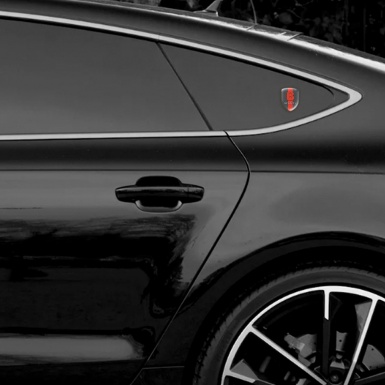 Bentley Auto Emblem Carbon with Red Tape Base Red Logo Style 