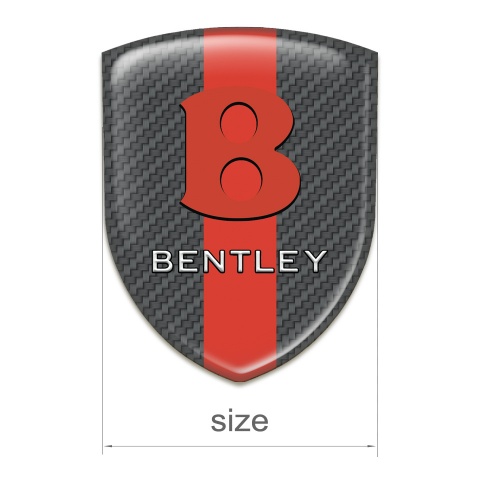 Bentley Auto Emblem Carbon with Red Tape Base Red Logo Style 