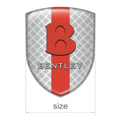 Bentley Emblem Badge Logo Mesh Effect with Red Tape Base red Logo 