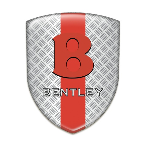 Bentley Emblem Badge Logo Mesh Effect with Red Tape Base red Logo 