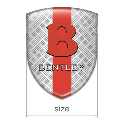 Bentley Emblem Badge Logo Mesh Effect with Red Tape Base red Logo 