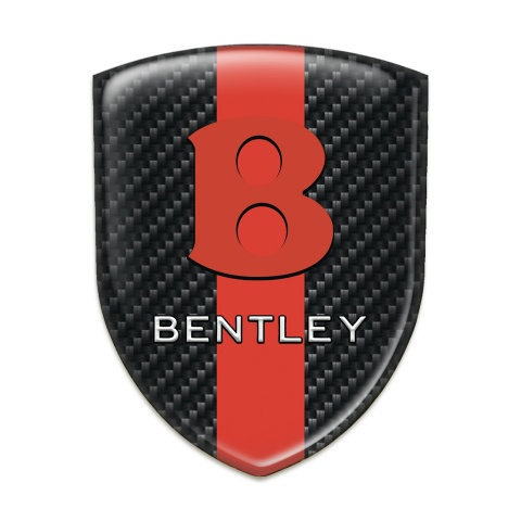 Bentley Tuning Emblem Black Fibers with Red band Base Red logo STyle 