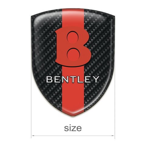Bentley Tuning Emblem Black Fibers with Red band Base Red logo STyle 