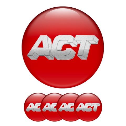 ACT Wheel Emblems for Center Cap Red Grey Logo