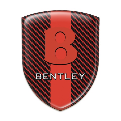 Bentley Domed Emblem red carbon with Red band Base Red Logo STyle 