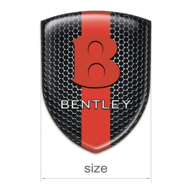 Bentley Silicone Emblem Black with Red Band Base Red Logo 