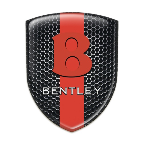 Bentley Silicone Emblem Black with Red Band Base Red Logo 