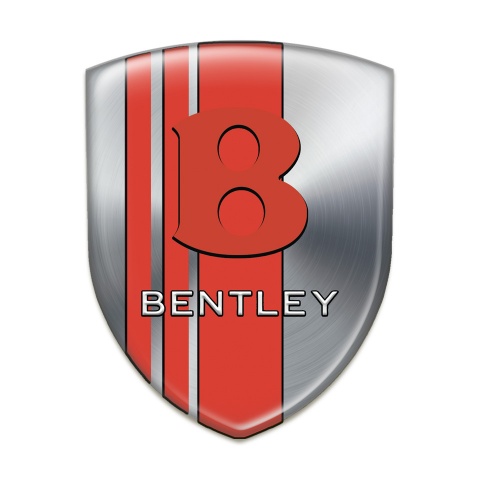 Bentley  3D Gel Emblem Silver with Red Bands Edition 