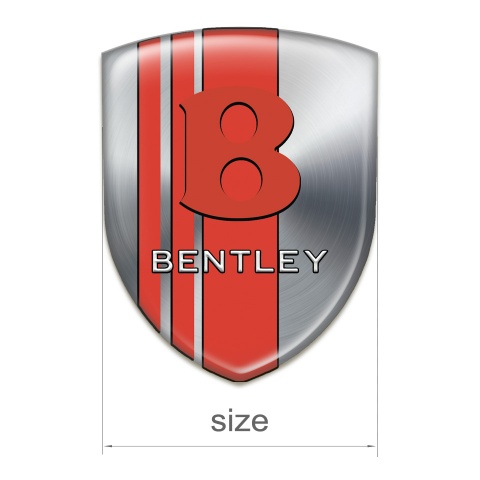 Bentley  3D Gel Emblem Silver with Red Bands Edition 