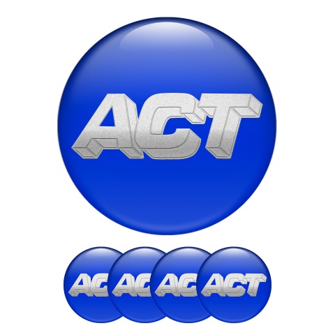 ACT Silicone Stickers for Wheel Center Cap Navy Grey Logo