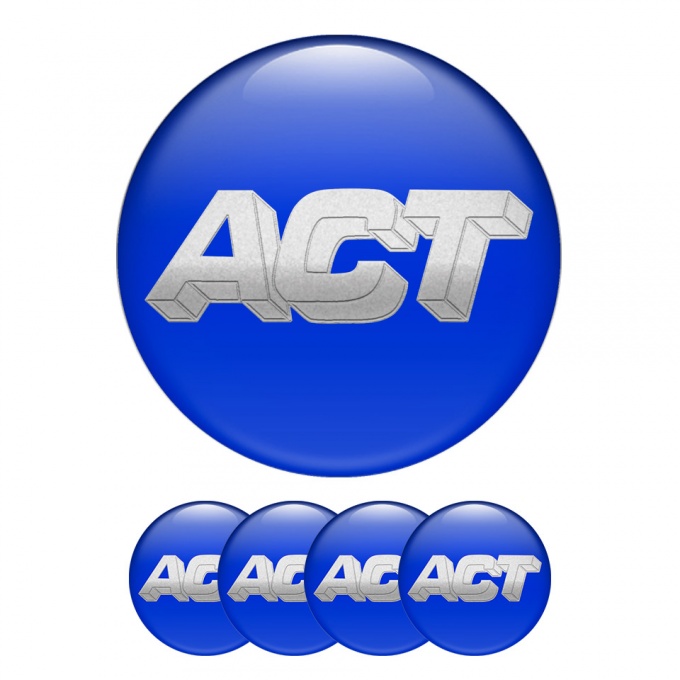 ACT Emblem Silikon Aufkleber Radkappen Blau Design 