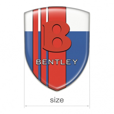 Bentley Silicone Car Decal Badge Blue White with Red Bands Edition 