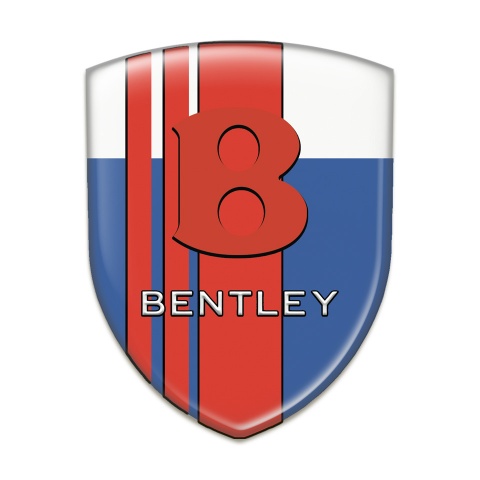 Bentley Silicone Car Decal Badge Blue White with Red Bands Edition 
