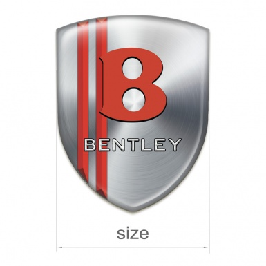 Bentley Tuning Emblem Silver with Red Lines Base Red Logo 