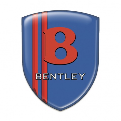 Bentley Domed Emblem Blue with Red Lines Base Red logo design 