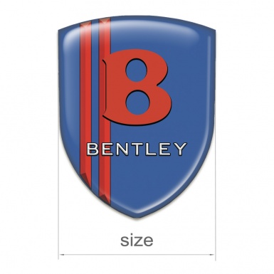 Bentley Domed Emblem Blue with Red Lines Base Red logo design 
