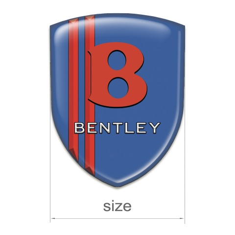 Bentley Domed Emblem Blue with Red Lines Base Red logo design 