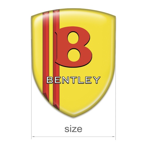Bentley Tuning Badge Yellow with Red lines Base Red Logo Style 