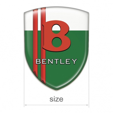 Bentley Self Adhesive Car logo Emblem Green White with Red Lines Base 