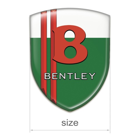 Bentley Self Adhesive Car logo Emblem Green White with Red Lines Base 