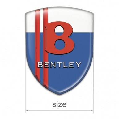 Bentley Silicone Car Decal Badge Blue White With Red Lines Base Red Logo 