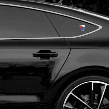 Bentley Silicone Car Decal Badge Blue White With Red Lines Base Red Logo 