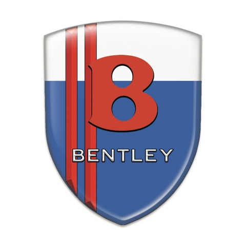 Bentley Silicone Car Decal Badge Blue White With Red Lines Base Red Logo 