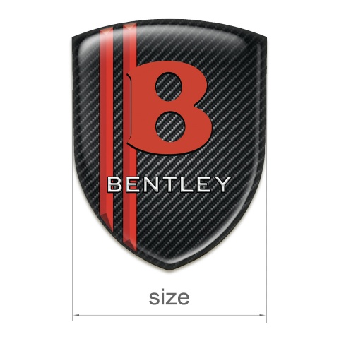 Bentley Tuning Emblem Black carbon with Red Lines Base Red Logo 
