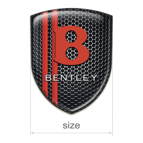 Bentley Emblem Exterior Perforated Steel with Red Lines Design Red Logo 