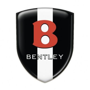 Bentley Emblem Interior Black with White Ribbon Base Red Logo 