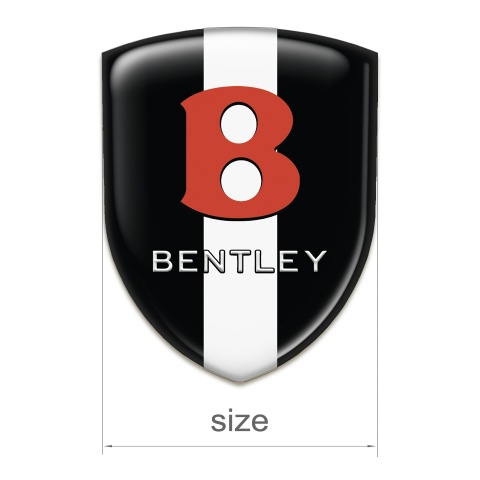Bentley Emblem Interior Black with White Ribbon Base Red Logo 