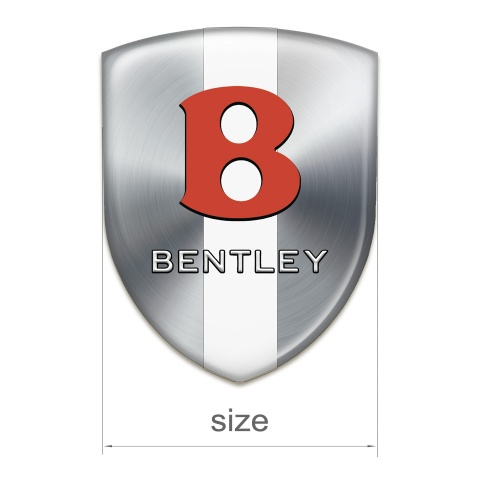 Bentley Tuning Badge Silver with White Ribbon base Red Logo 