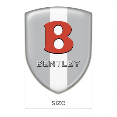 Bentley Car Accessories Badge Gray with White Ribbon Base Red Logo