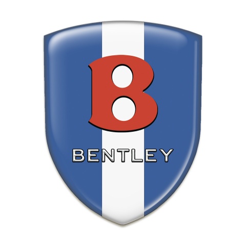 Bentley Car Interior Badge Blue with White Ribbon Base Red Logo 