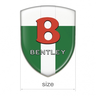 Bentley Silicone Badge Green White with White Ribbon Base Red Logo 
