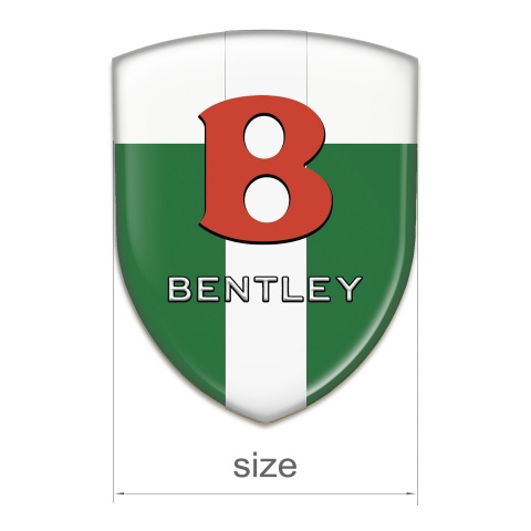 Bentley Silicone Badge Green White with White Ribbon Base Red Logo 