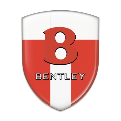 Bentley Silicone Shield Red White with Ribbon Base Red Logo 