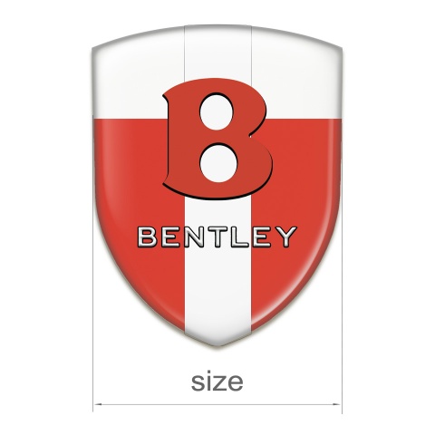 Bentley Silicone Shield Red White with Ribbon Base Red Logo 